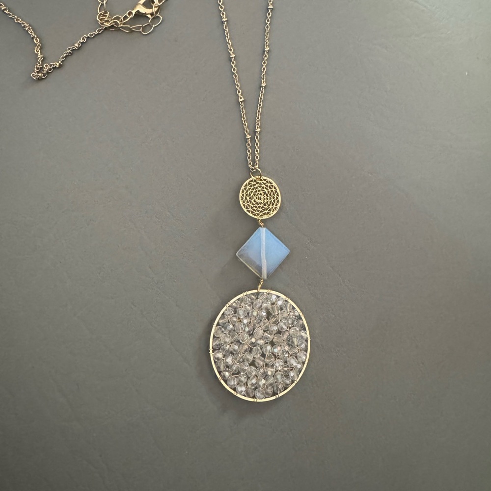 Panacea long crystal & stone necklace